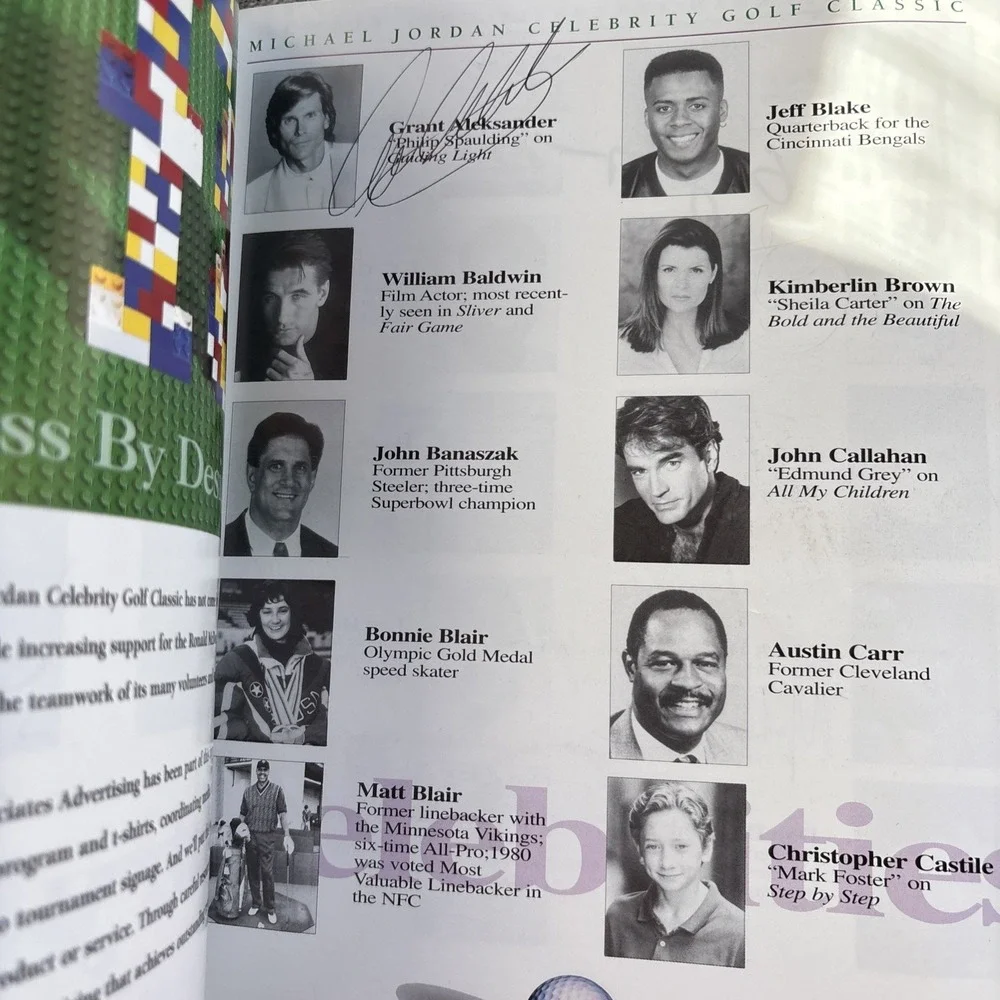Michael Jordan 1997 Celebrity Golf Invitational‎ Program W/ Celebrity Autographs